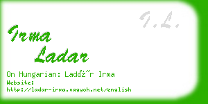 irma ladar business card